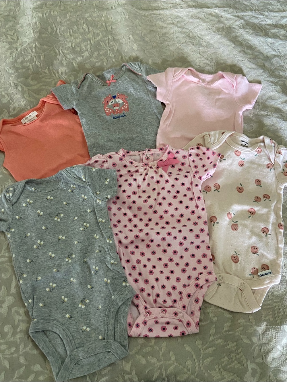 Carter's Baby Girls One-Piece Bodysuits - Pink, Gray, Coral, Cream